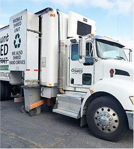 a Discount Shredding mobile truck